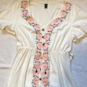 Shein White Floral Dress